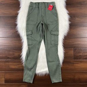 Spanx Size Small Petite SP‎ Soft Sage Stretch Twill Ankle Cargo Pants
